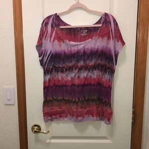 Lanebryant colorful shirt, short sleeve size 14/16